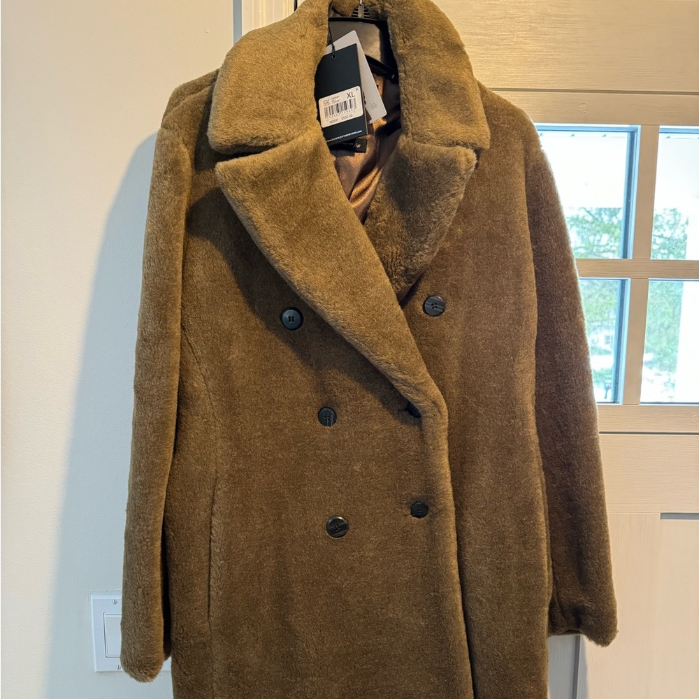 Dawn Levy NY Brown Faux Fur Coat - XL
